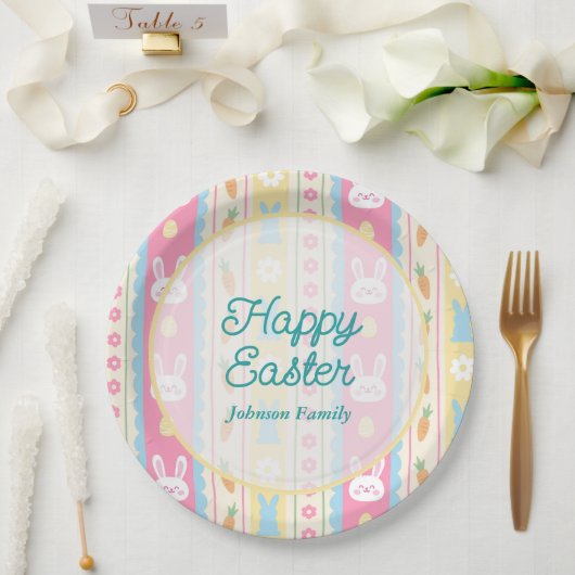 Colorful Happy Easter  Pappteller (Hochzeit)