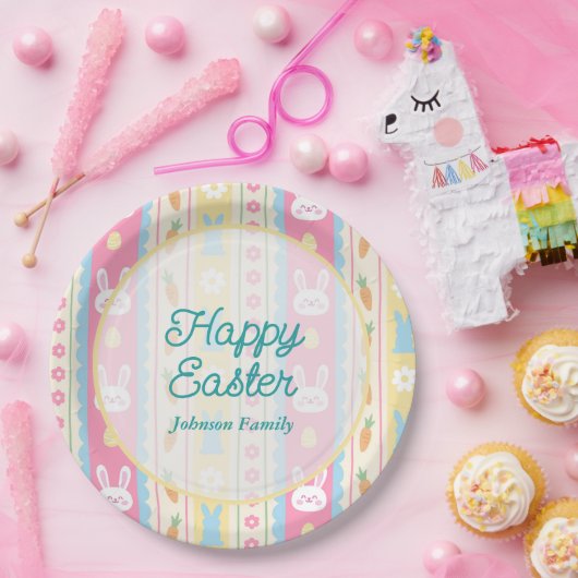 Colorful Happy Easter Pappteller (Party)