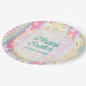 Colorful Happy Easter  Pappteller (Schrägansicht)