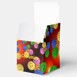 Colorful Happy Face Spiral Cube Favor Box Geschenkschachtel