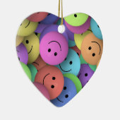 Colorful Happy Faces Emoji Art Keramik Ornament (Rechts)