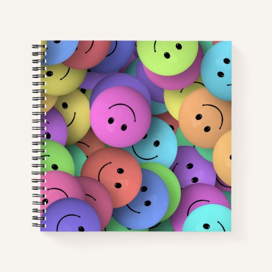 Colorful Happy Faces Emoji Notizblock (Vorderseite)