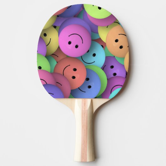Colorful Happy Faces Emoji Tischtennis Schläger (Vorderseite)