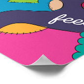 Colorful Happy Feet Socks Pattern Poster (Ecke)