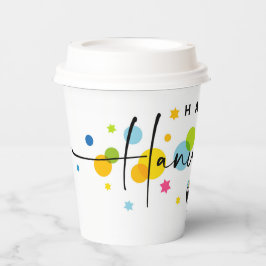 Colorful Happy Hanukkah  Pappbecher