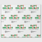 Colorful Happy Holidays Custom Logo Business Geschenkpapier (Flach)