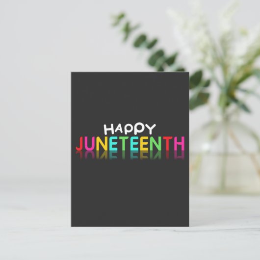 Colorful Happy Juneteenth Postkarte (Stehend Vorderseite)