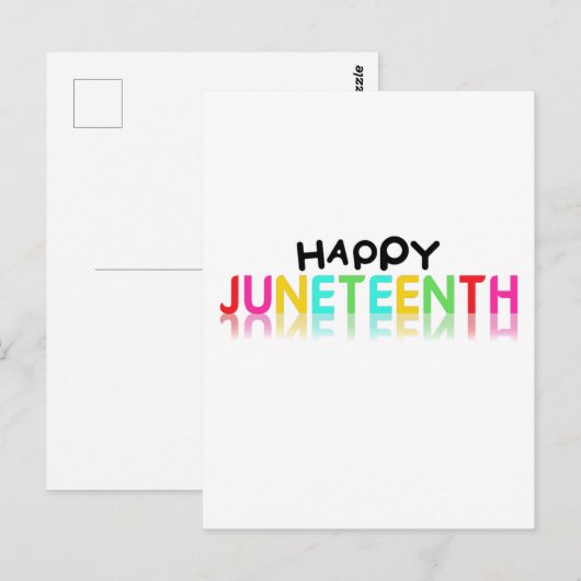Colorful Happy Juneteenth Postkarte (Vorne/Hinten)