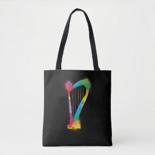 Colorful Harp Retro Music Lover Harpist Tasche