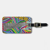 colorful hatches and herringbone collage  gepäckanhänger (Vorderseite horizontal)