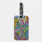 colorful hatches and herringbone collage  gepäckanhänger (Rückseite vertikal)