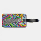 colorful hatches and herringbone collage  gepäckanhänger (Rückseite horizontal)