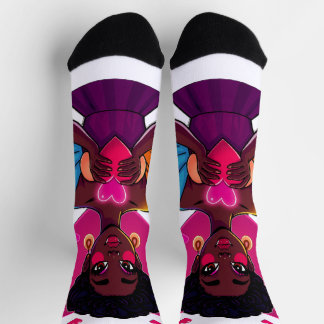 Colorful Heart Girl Socks – Cute Art Design Socken
