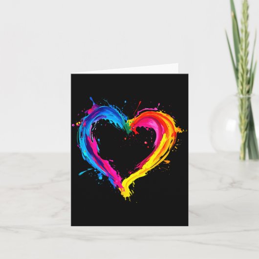 Colorful Heart Love Valentines Day  Karte (Vorderseite)
