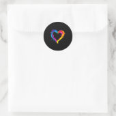 Colorful Heart Love Valentines Day Runder Aufkleber (Tasche)