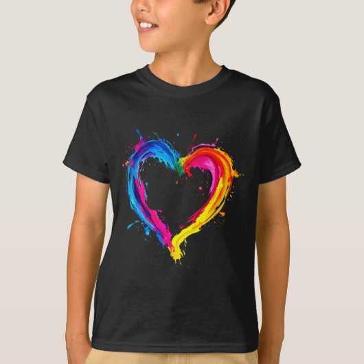 Colorful Heart Love Valentines Day  T-Shirt (Vorderseite)