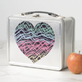 Colorful Heart Motif Metall Brotdose (Beispiel)