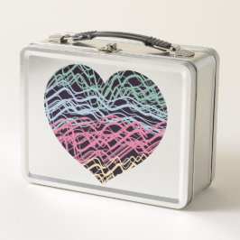 Colorful Heart Motif Metall Brotdose