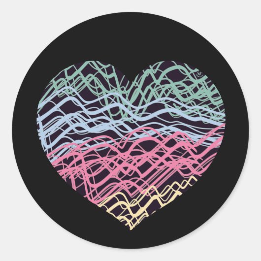 Colorful Heart Motif Runder Aufkleber (Vorderseite)