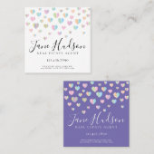 Colorful Heart Speckles Business Card Quadratische Visitenkarte (Vorne/Hinten)