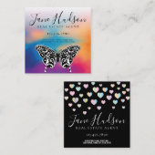 Colorful Heart Speckles Business Card Quadratische Visitenkarte (Vorne/Hinten)