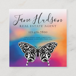 Colorful Heart Speckles Business Card Quadratische Visitenkarte