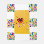 Colorful Heartbeat" Artistic Throw Fleecedecke (Vorderseite)