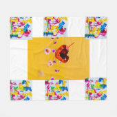 Colorful Heartbeat" Artistic Throw Fleecedecke (Vorderseite (Horizontal))