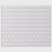 Colorful Hearts and Happy Birthday Typography Geschenkpapier (Flach)