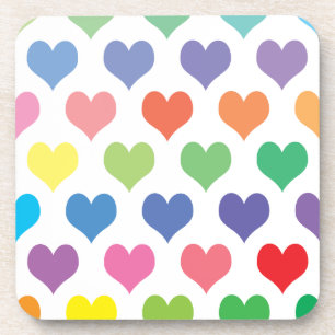 Colorful hearts design untersetzer