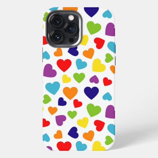 Colorful Hearts iPhone Hülle (Rückseite)