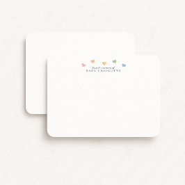 Colorful Hearts Nursery Note Card Einladung