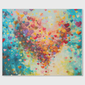 Colorful Hearts Paint Art Romantic Love Geschenkpapier (Flach)