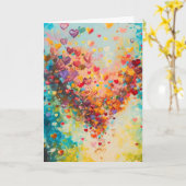 Colorful Hearts Paint Art Romantic Love Karte (Gelbe Blume)