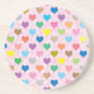 Colorful hearts pattern getränkeuntersetzer