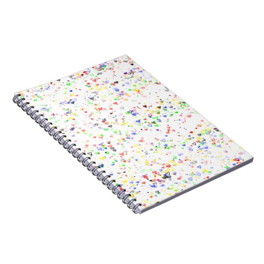 Colorful Hearts Pattern Notebook Notizblock (Rechte Seite)
