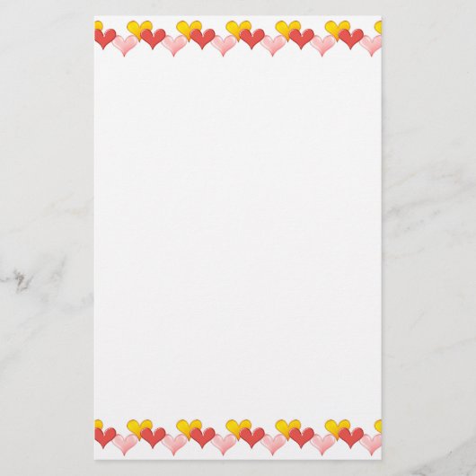 Colorful hearts stationery briefpapier (Vorderseite)