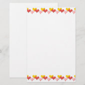Colorful hearts stationery briefpapier (Vorne/Hinten)