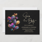 Colorful Hearts Wedding Save the Date (Vorderseite)
