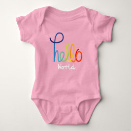 Colorful Hello World Baby Jersey Bodysuit Baby Strampler