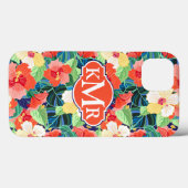 Colorful Hibiscus Pattern | Case-Mate iPhone Hülle (Rückseite (Horizontal))
