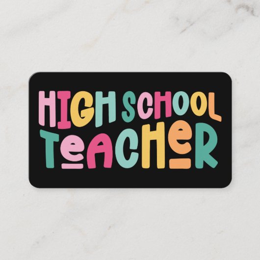 Colorful High School Lehrer Tutor Visitenkarte (Vorderseite)