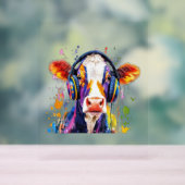 Colorful Highland Cow Acrylschild (Neutral)