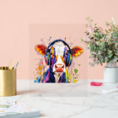 Colorful Highland Cow Acrylschild (Hochzeit)
