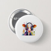 Colorful Highland Cow Button (Vorne & Hinten)