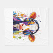 Colorful Highland Cow Fleecedecke (Vorderseite (Horizontal))