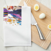 Colorful Highland Cow Geschirrtuch (Viertel Falte)