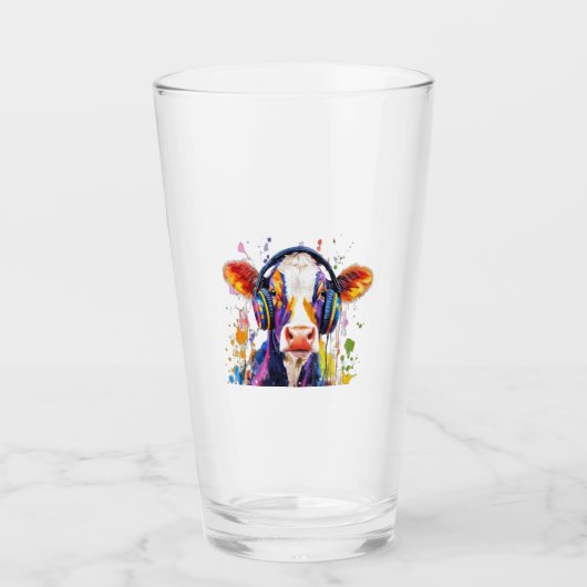 Colorful Highland Cow Glas (Vorderseite)