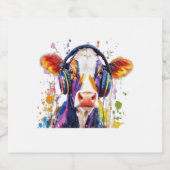 Colorful Highland Cow Schaumweinetikett (Einzelnes Label)