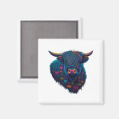 Colorful Highland Cow Valentines Day Farm Cow 2  Magnet (Vorderseite/Rückseite)